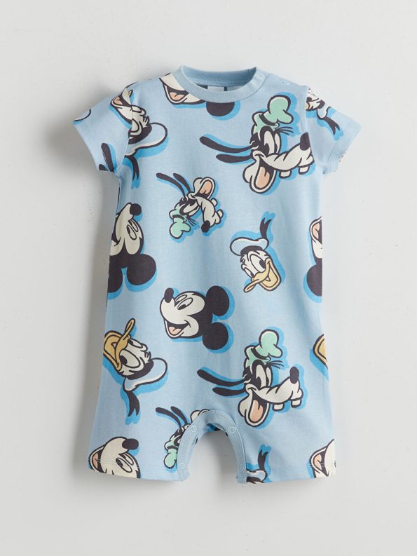 LCW Baby Ecru Mickey Mouse Printed Baby Romper Set