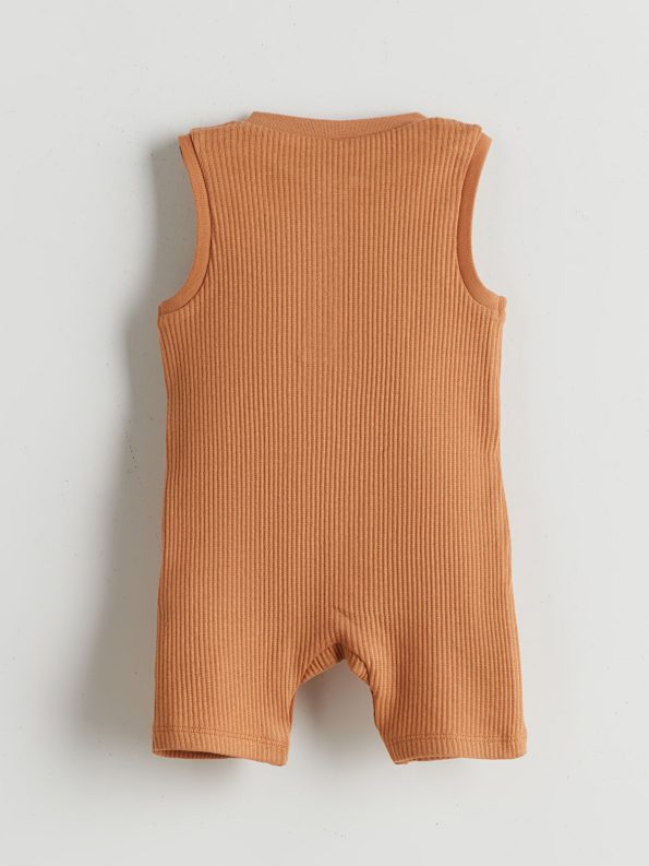 LCW Baby Brown Short Sleeve Bodysuit Set for Boys