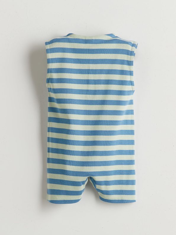 LCW Baby Turquoise Short Sleeve Bodysuit Set for Boys