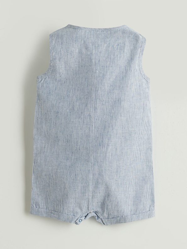 Boys' Bicycle Collar Muslin Romper