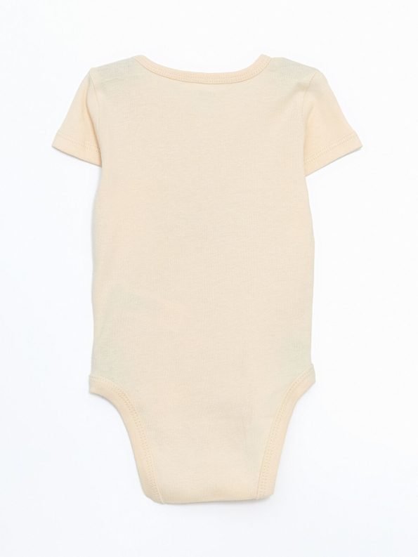 LCW ECO Pink Short Sleeve Printed Baby Bodysuit