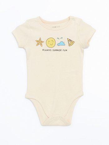 LCW ECO Pink Printed Baby Boy Bodysuit