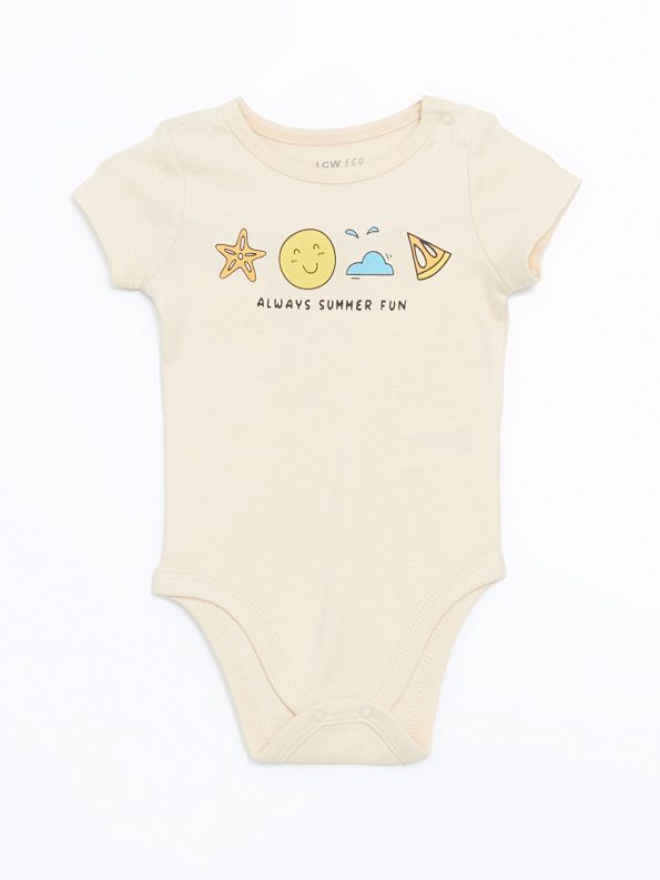 LCW ECO Pink Printed Baby Boy Bodysuit