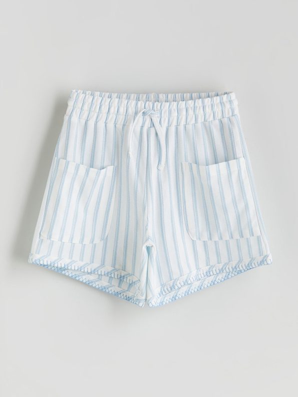 LCW Kids Blue Elastic Waist Girls Shorts