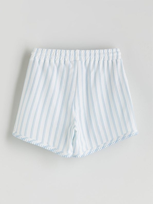 LCW Kids Blue Elastic Waist Girls Shorts