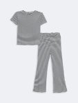 Square Neck Girls' Blouse and Pants Set