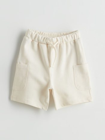 LCW Kids Beige Elastic Waist Boys' Shorts Set