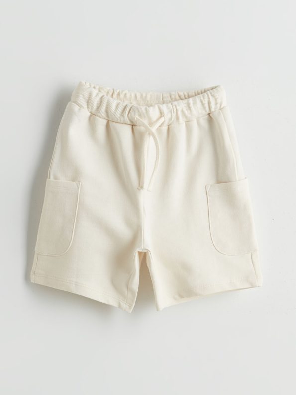 LCW Kids Beige Elastic Waist Boys' Shorts Set