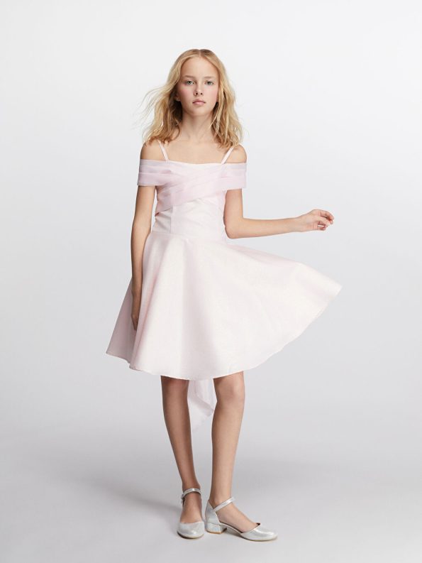 Girls' Stone-Embellished Crew Neck Dress