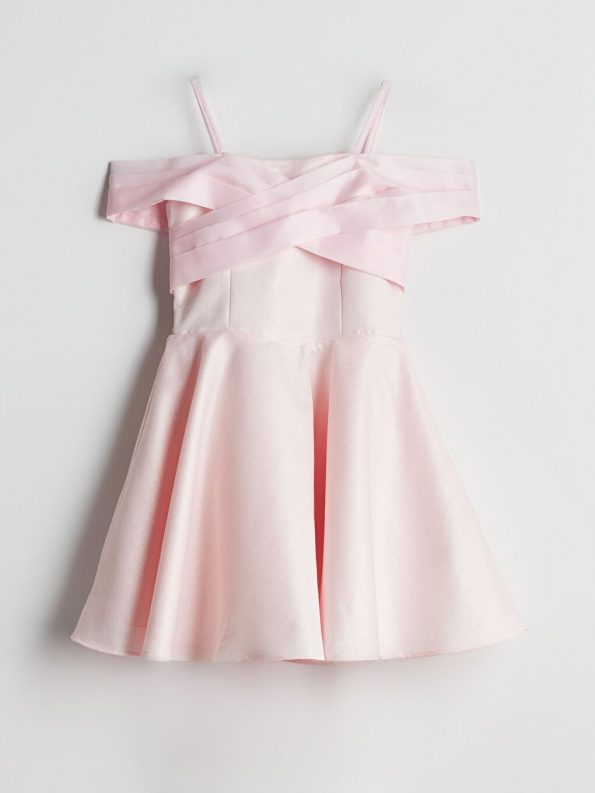 Girls' Stone-Embellished Crew Neck Dress