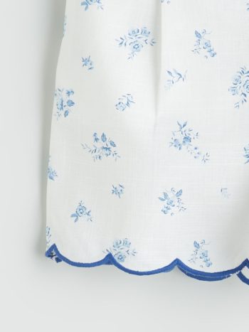 LCW Kids White Elastic Waist Floral Girls' Shorts