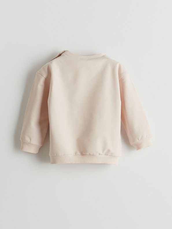 LCW Baby Beige Minnie Mouse Printed Girls Sweatshirt