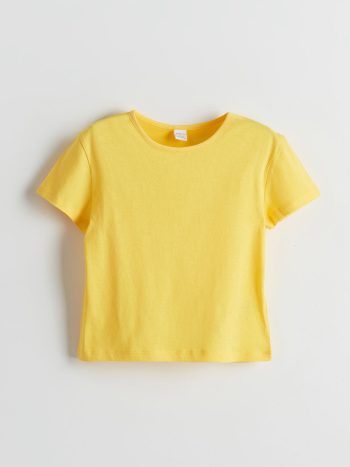 LCW ECO Yellow Basic Short Sleeve T-Shirt for Girls