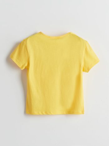 LCW ECO Yellow Basic Short Sleeve T-Shirt for Girls