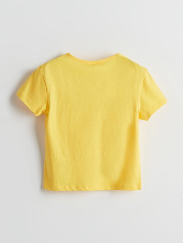 LCW ECO Yellow Basic Short Sleeve T-Shirt for Girls