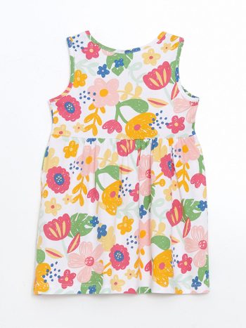 LCW ECO Pink Floral Print Sleeveless Dress for Girls
