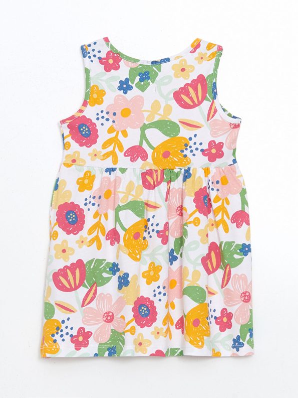 LCW ECO Pink Floral Print Sleeveless Dress for Girls