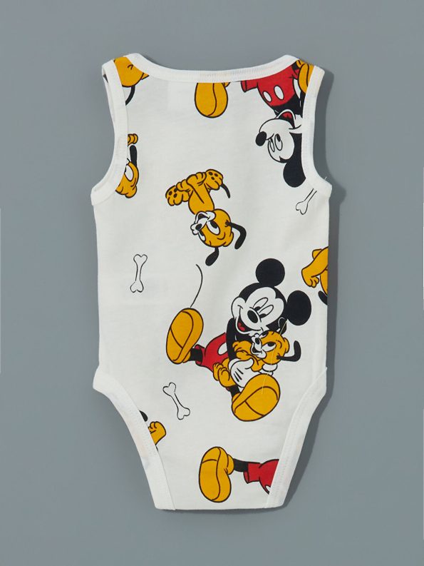 LCW ECO Cream Mickey Mouse Printed Baby Boys Bodysuit