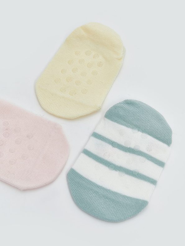 LCW Baby Pink Printed Girls' Sock Booties Set of 5