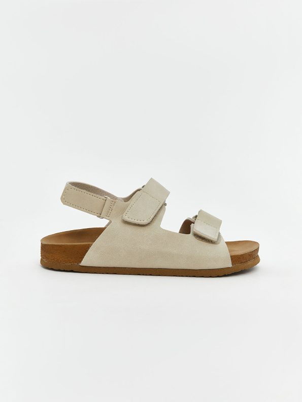 LCW STEPS Beige Suede Look Double Strap Boys Sandals