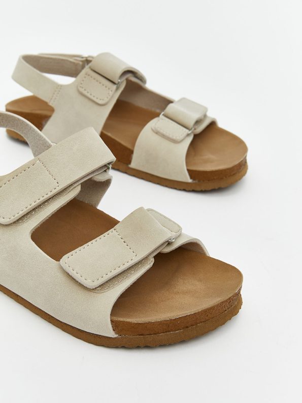 LCW STEPS Beige Suede Look Double Strap Boys Sandals