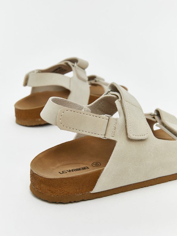 LCW STEPS Beige Suede Look Double Strap Boys Sandals