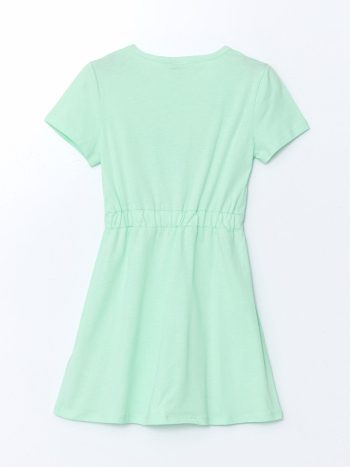 LCW ECO Green Crew Neck Dress for Girls