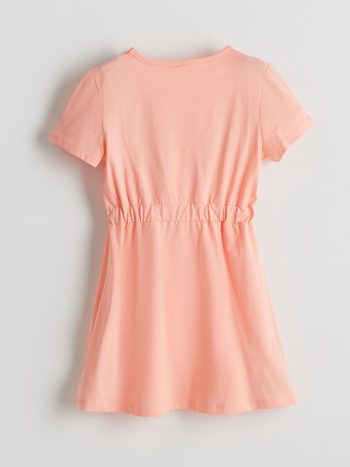 LCW ECO Pink Crew Neck Girl's Dress