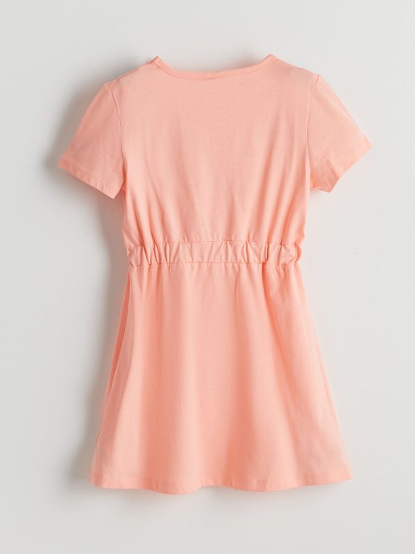 LCW ECO Pink Crew Neck Girl's Dress