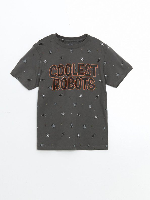 LCW Kids Gray Printed Boys Pajama Set