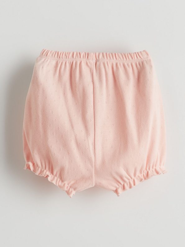 LCW Baby Pink Organic Cotton Girl's Bodysuit and Shorts Set