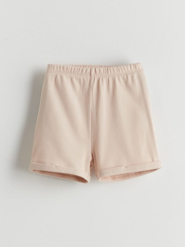 LCW Baby Blue Elastic Waist Organic Fabric Baby Boy Shorts Set
