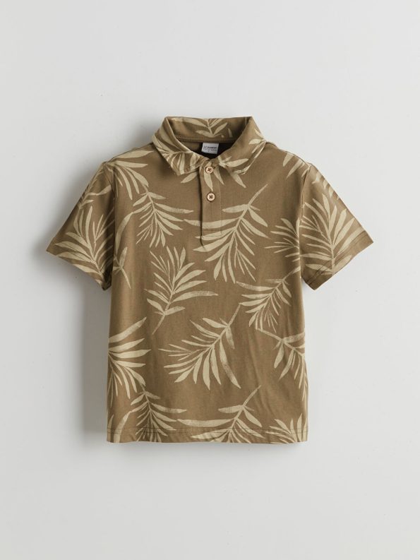 LCW Kids Haki Polo Collar Boys' T-Shirt and Shorts Set