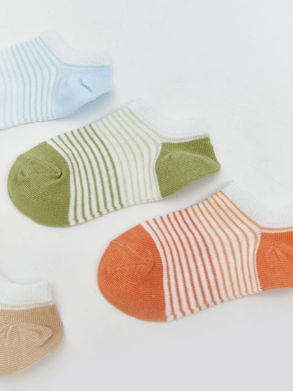 LCW Baby Blue Striped Baby Boy Bootie Socks Set of 5
