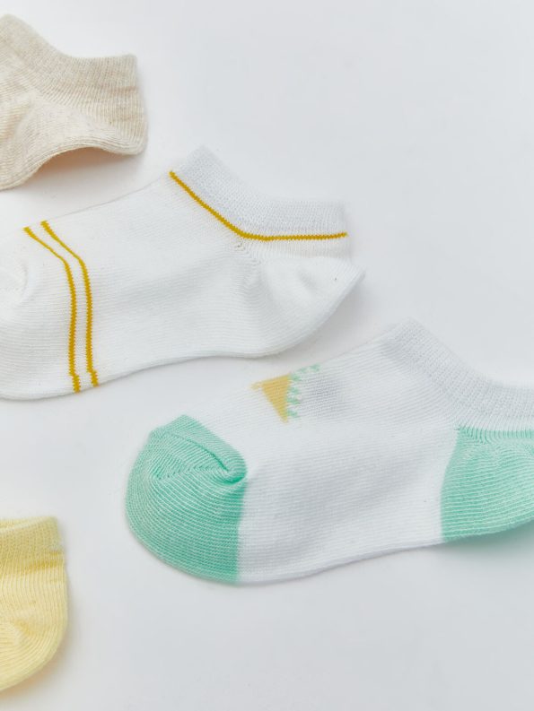 LCW Baby Cream Printed Baby Boy Sock Set - 5 Pairs