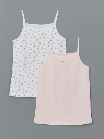 Square Neck Floral Girls' Tank Top Set