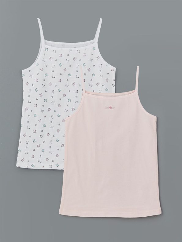 Square Neck Floral Girls' Tank Top Set