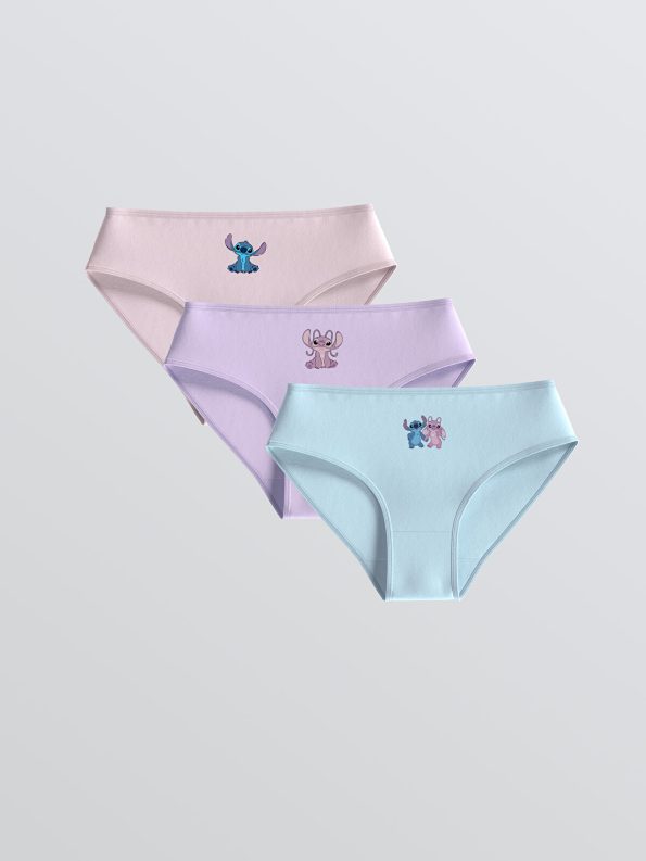 LCW Kids Pink Stitch and Angel Printed Girls' Underwear Set