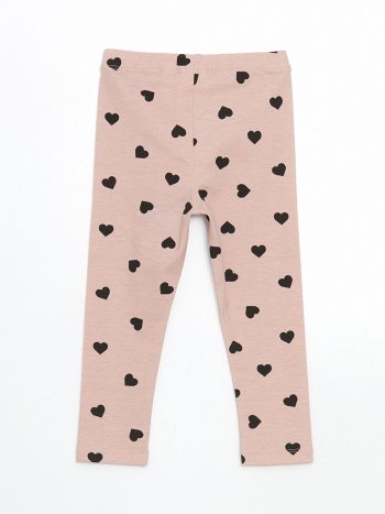 LCW ECO Pink Elastic Waist Printed Leggings for Girls