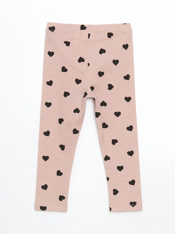 LCW ECO Pink Elastic Waist Printed Leggings for Girls