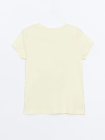 LCW ECO Yellow Crew Neck Short Sleeve Girls T-Shirt