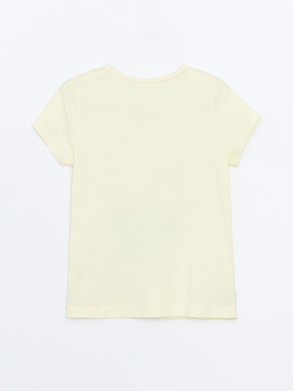 LCW ECO Yellow Crew Neck Short Sleeve Girls T-Shirt