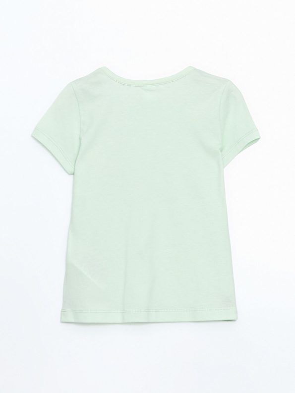 LCW ECO Green Short Sleeve Crew Neck T-Shirt for Girls