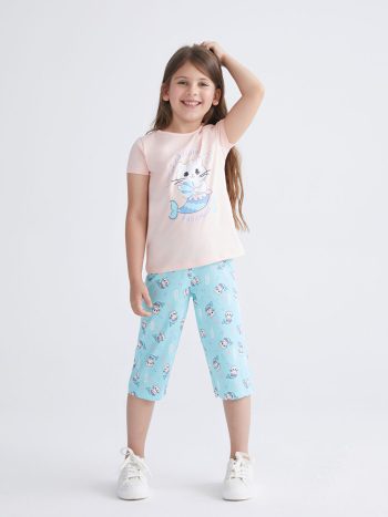 Girls' Lace Dress with Crew Neck