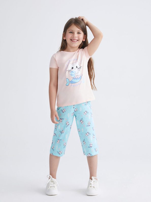 Girls' Lace Dress with Crew Neck