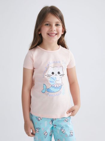 Girls' Lace Dress with Crew Neck