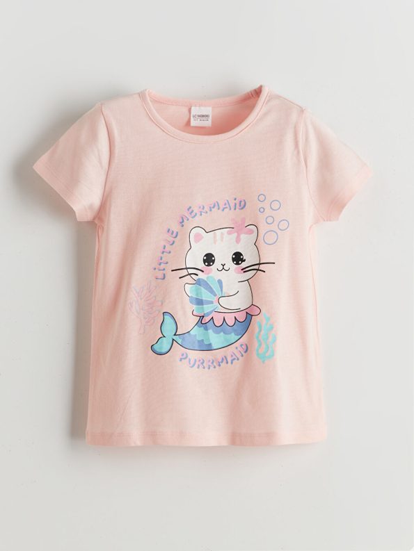 Girls' Lace Dress with Crew Neck