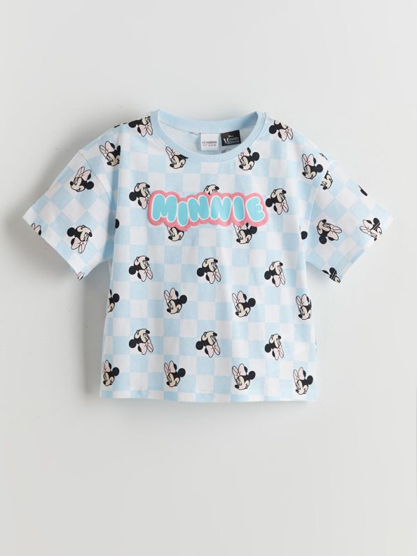 LCW Kids White Minnie Mouse Printed Girls' Pajama Set with Shorts