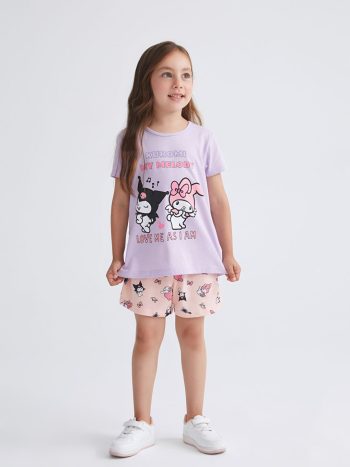 Bicycle Neck Barbie Printed Dress for Girls
