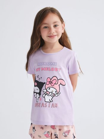 Bicycle Neck Barbie Printed Dress for Girls
